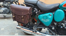 For Royal Enfield Goan Classic 350 Leather Pannier Rusty Brown Bags With Mounting - SPAREZO For Royal Enfield Goan Classic 350 Leather Pannier Rusty Brown Bags With Mounting - SPAREZO